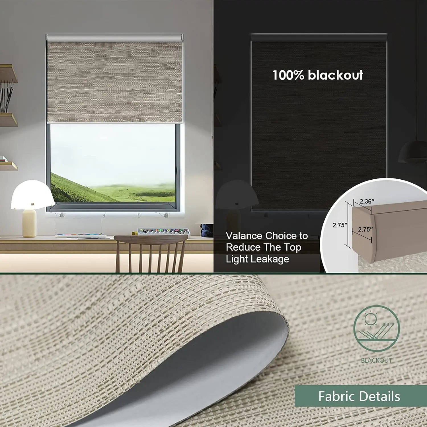 Motorized Blind Shade for Window with Remote Control Smart Compatible Alexa Motorize Roller Blackout Battery Solar Power Custom