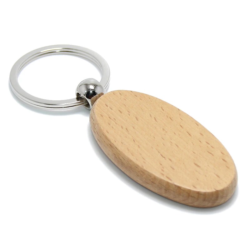 DIY Индивидуальный брелок для ключей бирка подарки мужчин и женщин оптовая продажа от производителя деревянное кольцо держатель овальное круглое сердце пустая деревянная