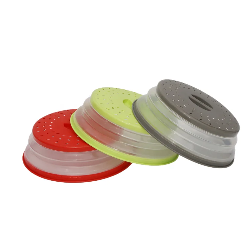 Household Kitchen Microwave Splatter Guard Shield Bowl Dish Splash Lid Plastic Collapsible Plate Microwave Cover