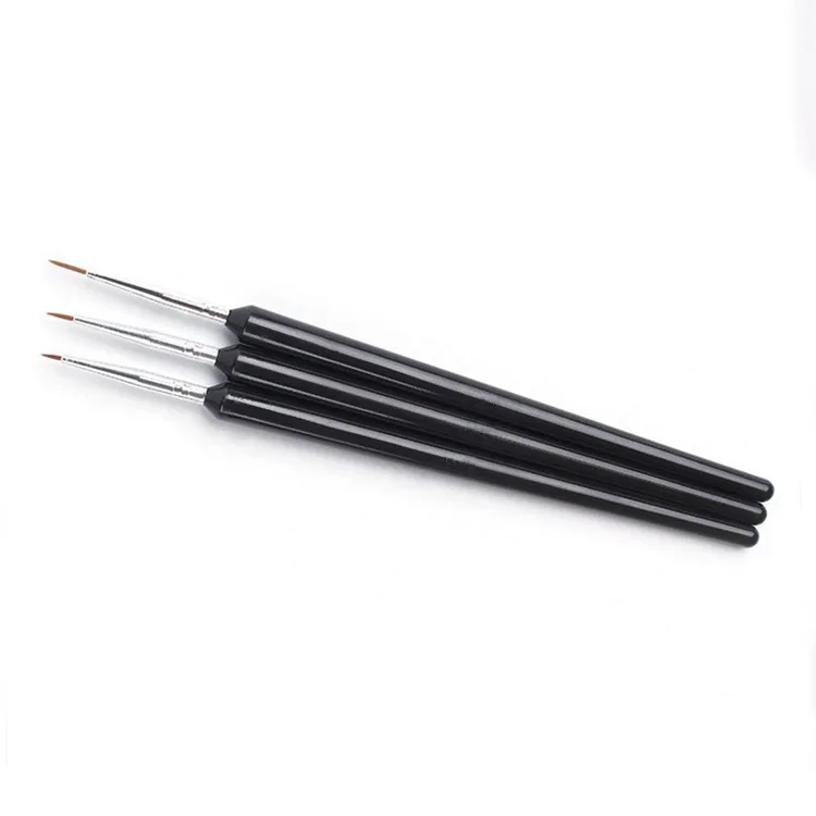 Hot Sale Detail Liner Nail Brush Set,3pcs Plastic Handle Calligraphy Art Liner Brushes
