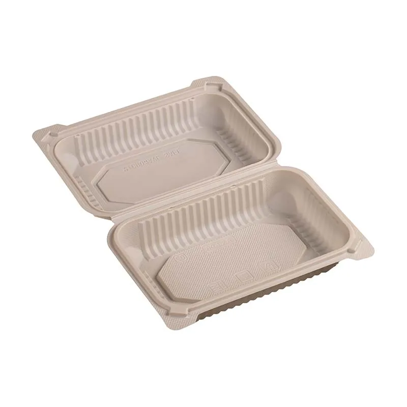 Biosano 2 Compartment Food Containers Set Prep 750ml Plastic Container Lunch Bag With Automatic Press Type Bio Degradable
