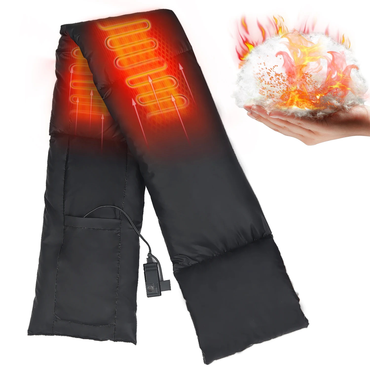 5V 10000mAh Power Bank Powered Adjustable USB Charging Winter Warm Heated Scarf For Men And Women