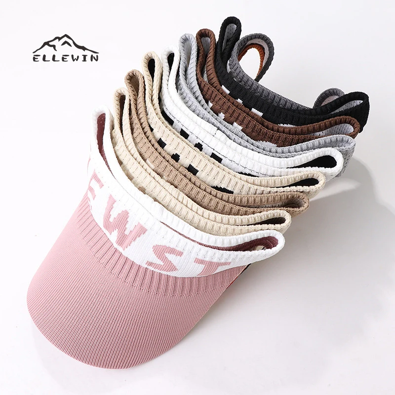 ELLEWIN Custom Embroidery Golf Walking Girl Caps Tennis Empty Top Hats Sun Visors Hat for Women