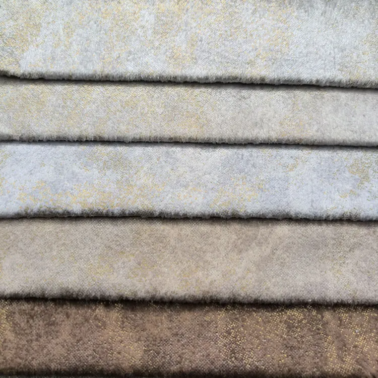 Home Textile Holland Velvet Glue Embossed Velvet Upholstery Fabric For Sofa