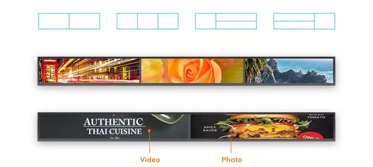 23.1 Inch Bar Stretched Shelf Edge Advertising Player Lcd Monitor Supermarket Shelf Led Advertising Display