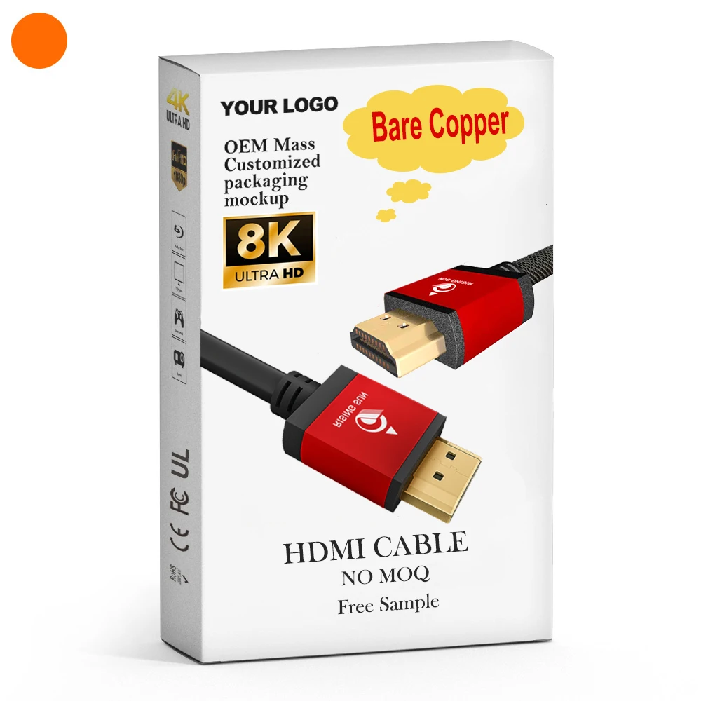 HDTV High Speed 60Hz HDMI Male To HDMI Male 8K Red 30cm 0.5 m 1m 1.5m 1.8m 2m 3m 5m 8K 2.1 HDMI Cable