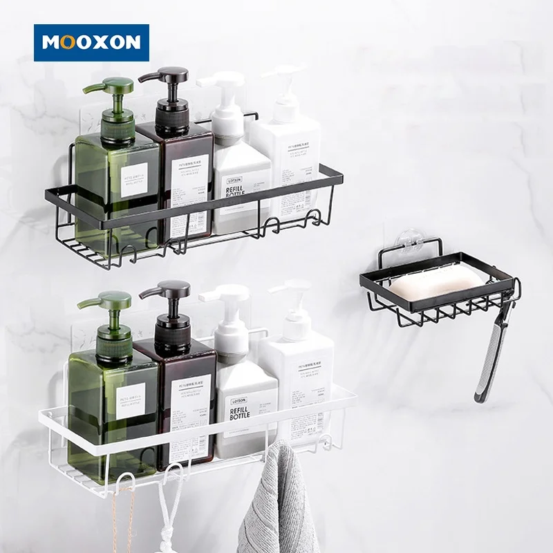 Bathroom Accessories No Drilling Soap Holder Suction Cup Organizer Storage Shelf Hanging Sponge Basket Shower Caddy