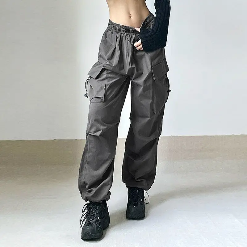 Harajuku Oversized Cargo Parachute Pants Women Streetwear Vintage Y2k Hip Hop Wide Leg Joggers Baggy Sweatpants Techwear