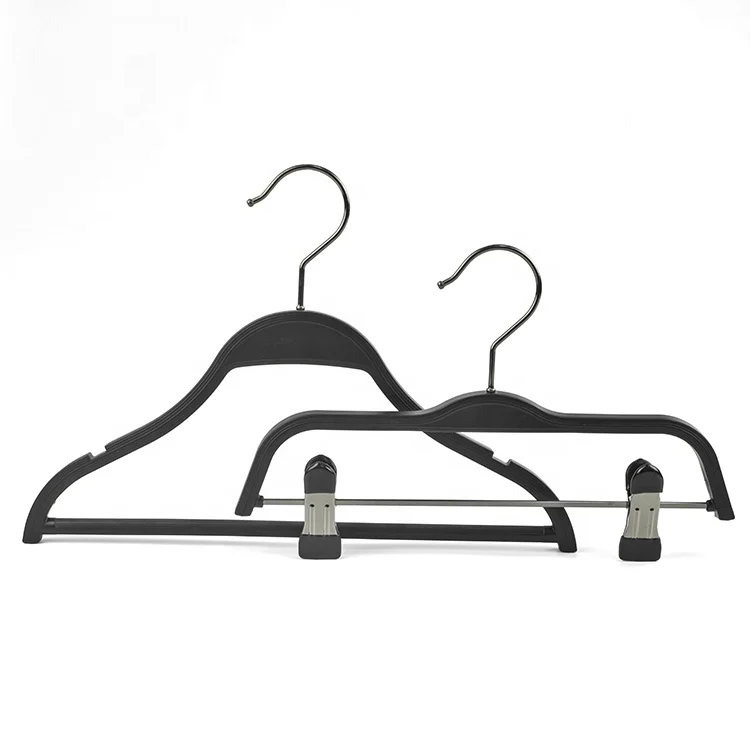 Customized Retail Non Slip Clips Bottom Pant Hanger Recycle Standard Plastic Baby Kids Clips Hangers With Logo