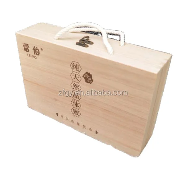 Wooden gift packing box for honey