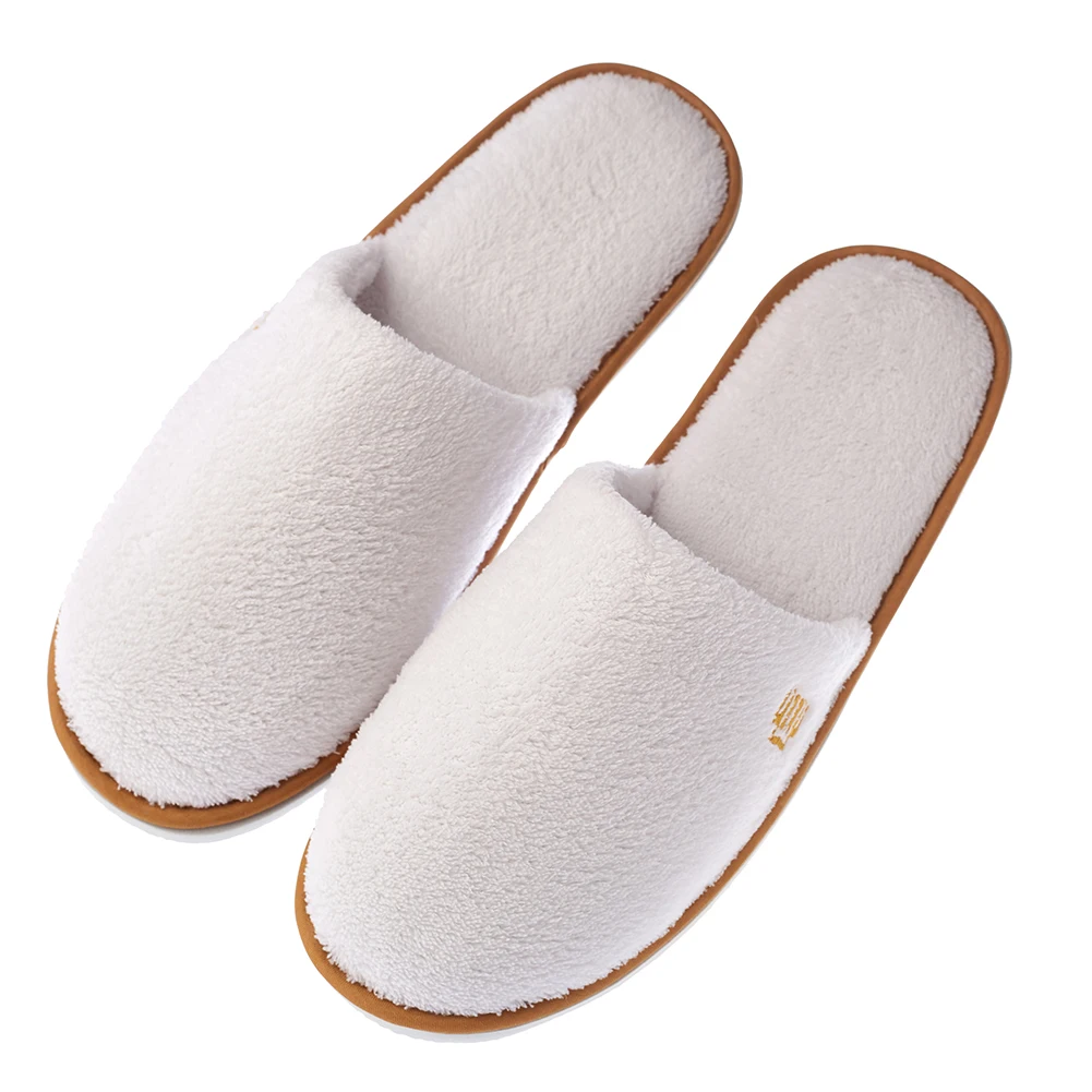 Вышитые стельки с закрытым носком, одноразовые комнатные тапочки для отеля