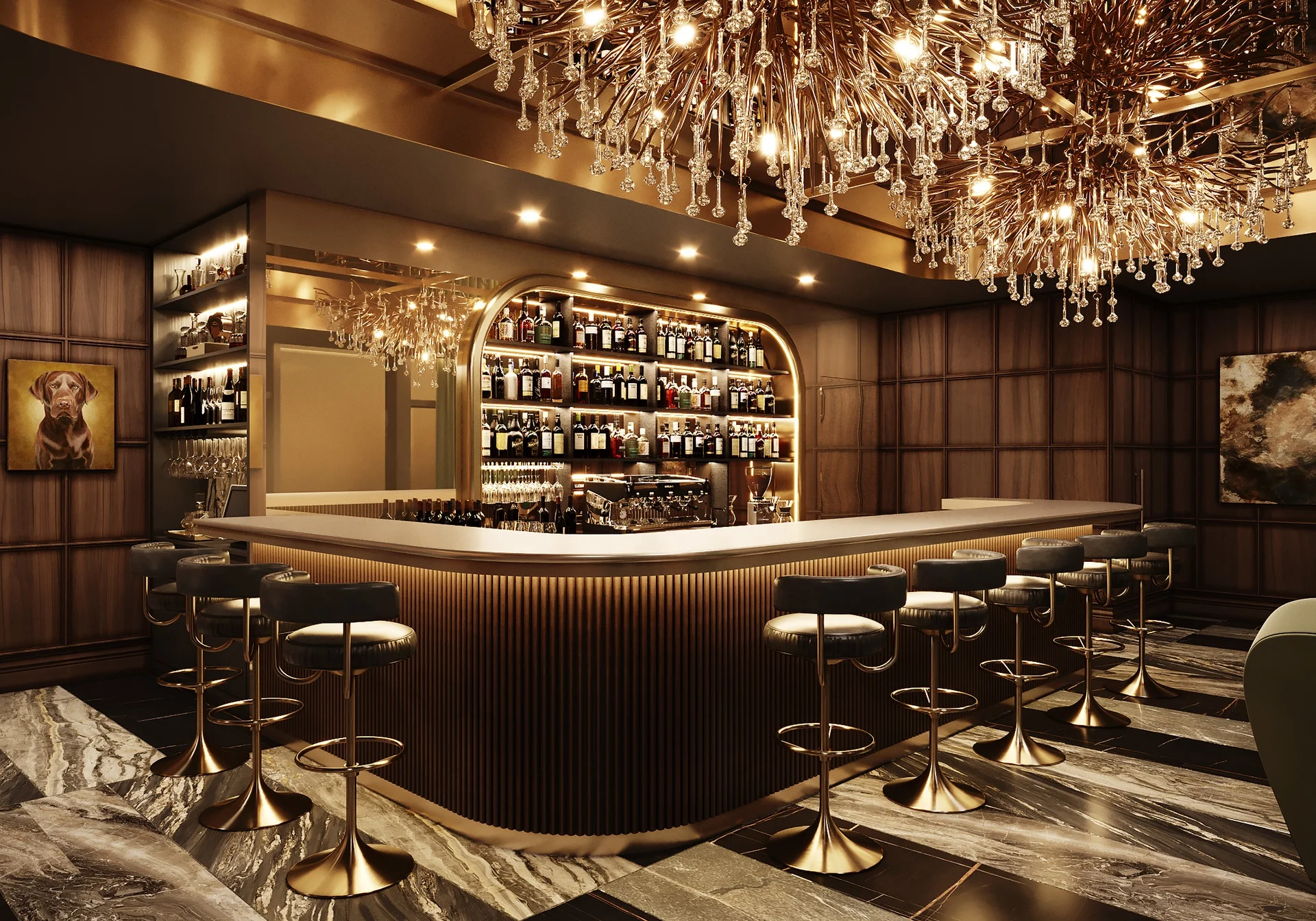 Modern Luxury Smoking Club Bar Interior Design ShiSha Lounge Hookah Bar Furnitures For Sale