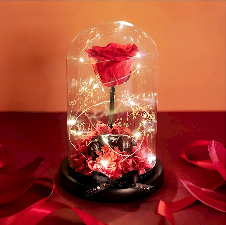 forever roses wholesale 7cm led enchanted galaxy rose eternal reasonable price preserved rose in dome glass