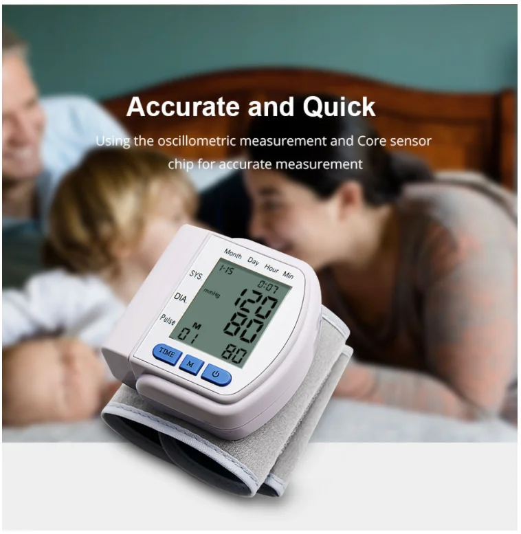 Factory wholesale electronic heart rate sensor wrist professional blood pressure monitor with comfortable cuff