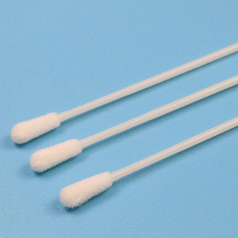 145mm Disposable ABS Stick Sterile Flocked Nylon Throat Test Swab Oral Specimen Collection Without Breaking Point