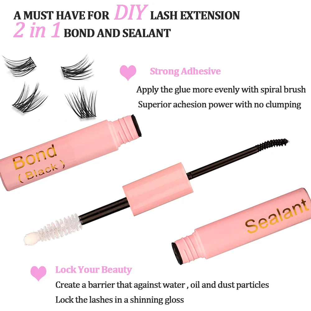 SP EYELASH Lasting 7-10Days 2 In 1 Diy Glue Sealent Bond Diy Lash Extension kit Waterproof Bonder For Cluster Lashes