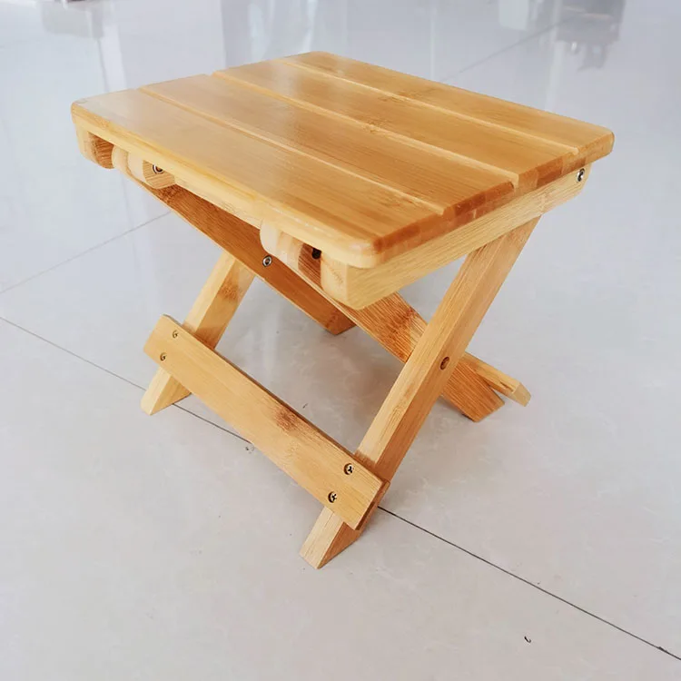 High Quality Natural Bamboo Outdoor Folding Small Chair Dining Stools Modern