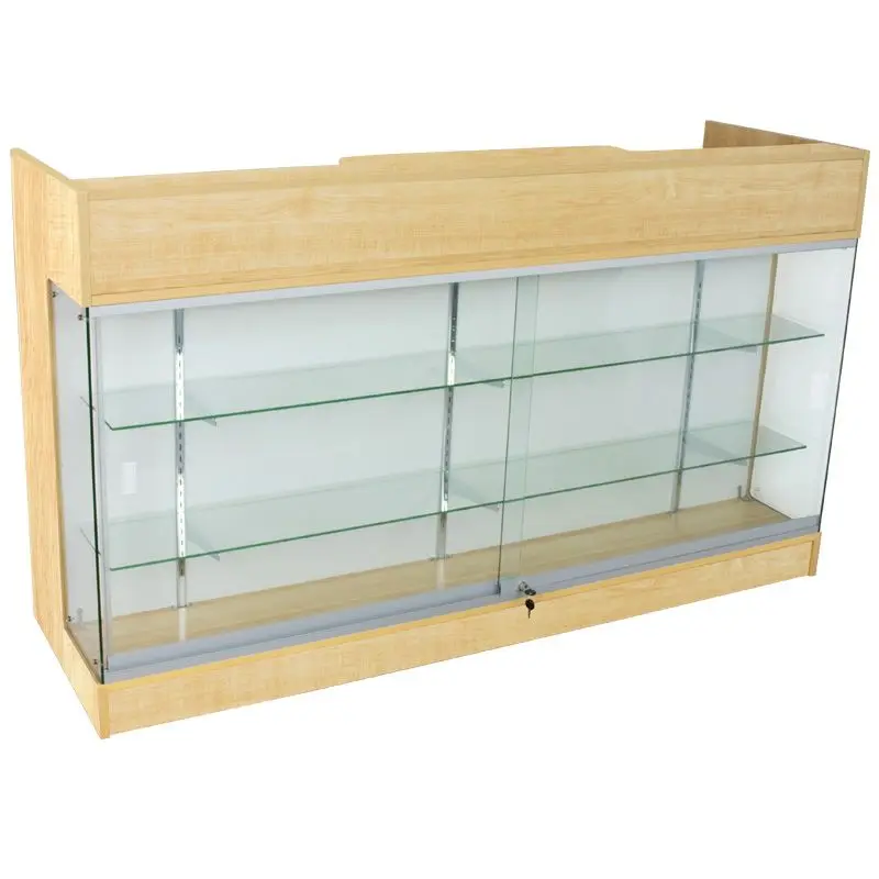 Hot selling retail wooden ledge top checkout counter for retail display