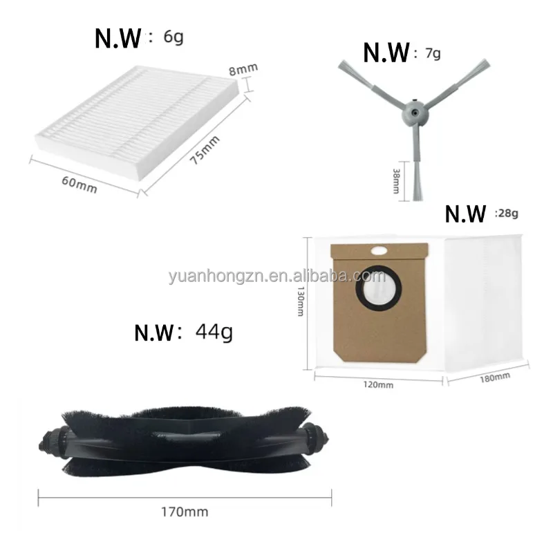 Kit Fit For Eufy L50 / L50 Ses /l60/ L60 Hybrid Robotic Vacuum Main Side Brush Cover Hepa Filter Robot Vacuum Parts Accessories
