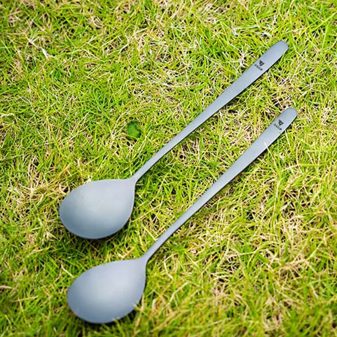 Food Grade Pure Titanium Portable Spoon Suitable for Home and Outdoor Use