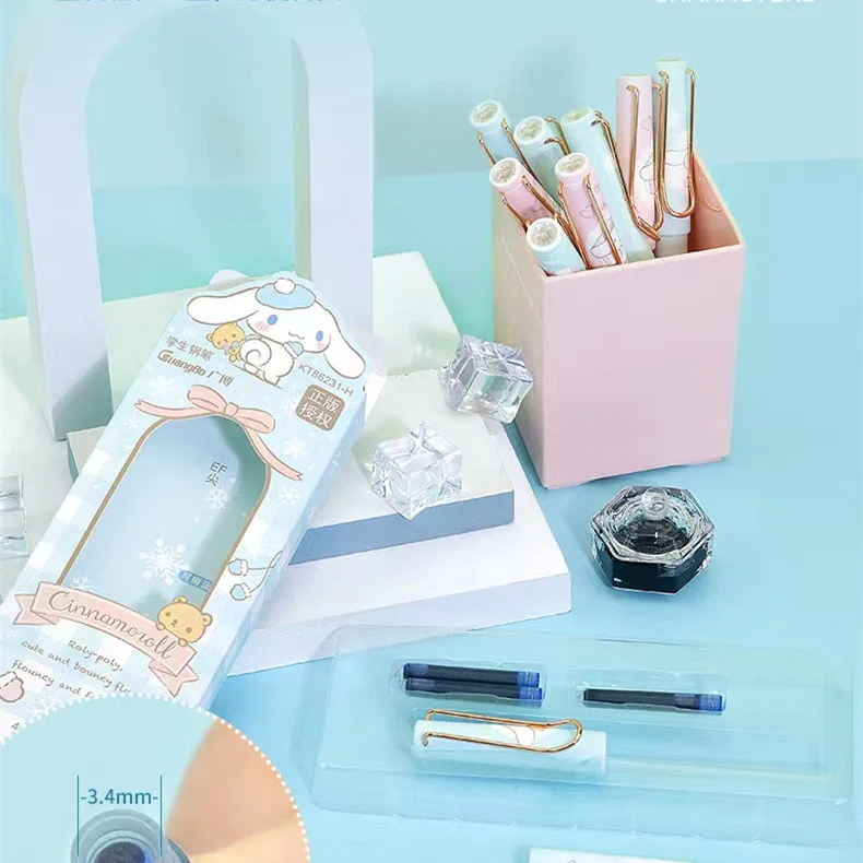 DHF443 оптовая продажа Sanrioed Cinnamoroll студенческие Сменные чернильные мешочки стираемые синие ручки мультяшная Мелодия для письма