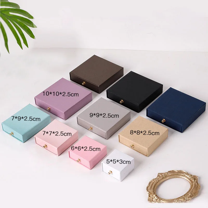 gradient pink jewelry storage art paper box earrings ring necklace bracelet pendant jewelry packing box with velvet foam insert