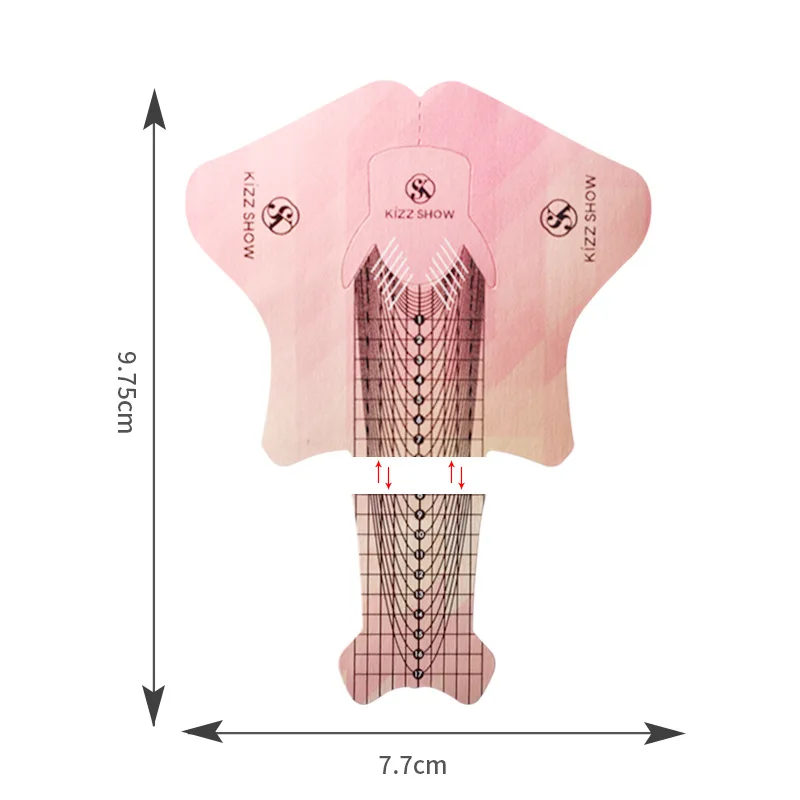 2 In 1 Self Adhesive Manicure Acrylic Long Detachable Fish UV Gel Extension Paper Nail Art Form