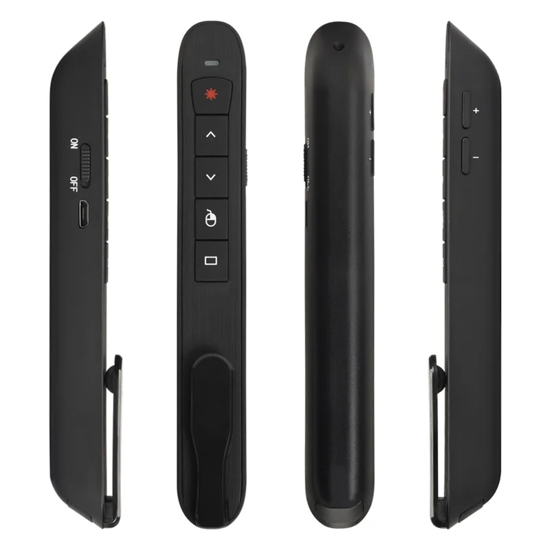 Rechargeable 100m Presentation Remote 2.4GHz Laser Pointers USB Wireless Air Mouse Presenter