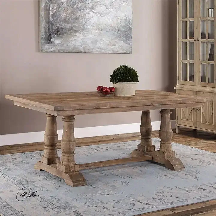 Hot sale antique solid wood farm table for banquet wedding dining events with elegant and durable design perfect