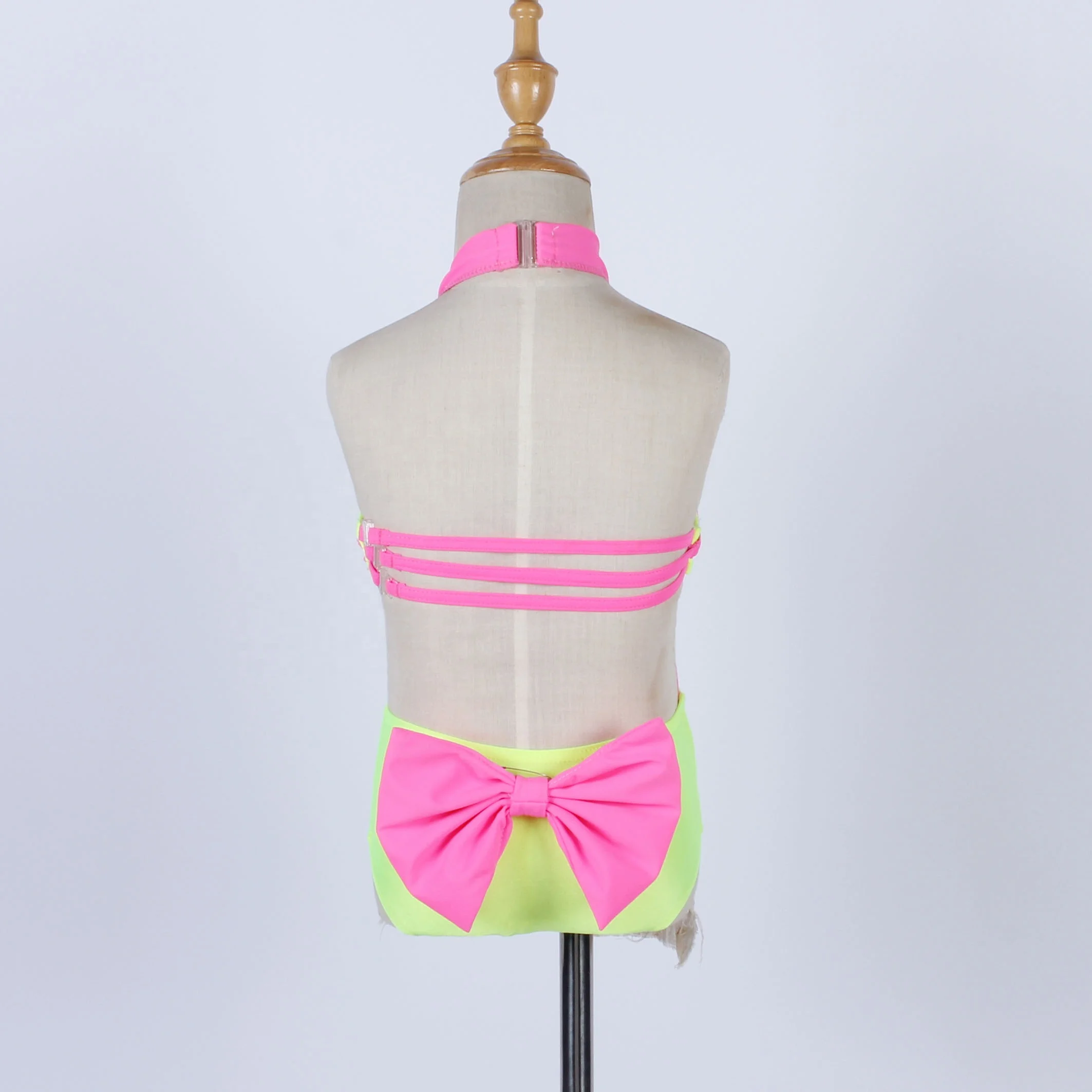 yellow pink performance leotard exercise practise dance stage performance unitard Artistic Gymnastics dance wear