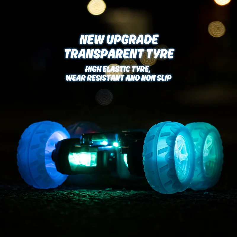 2023 Double Sided Swing Arm Stunt Car 360 Degree Flips Rotating RC Dance Car with 5 Luminous Characters and lighting wheel