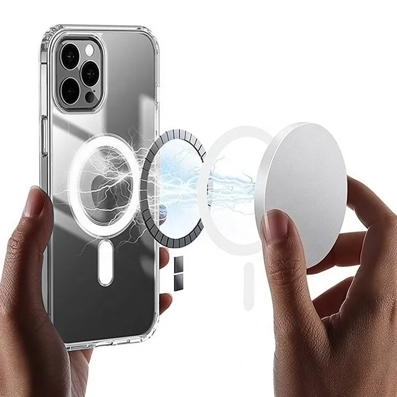 Original For Magsafe Magnetic Wireless Charger Case For iPhone 14 13 12 11 Pro MAX XR X XS SE 7 8 Shockproof Transparent Cover