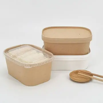 Disposable take out food containers brown kraft paper food box packaging take out food lunch togo box