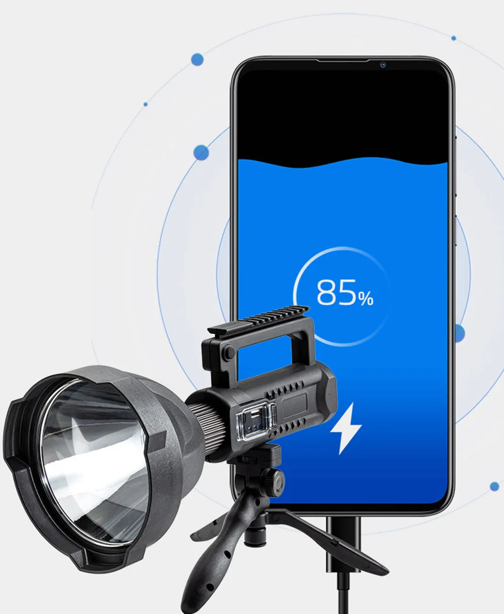 Powerful 8000mAh Rechargeable Led Torches 90000lm Super Bright Led Flashlight for Outdoor Camping Fishing Hiking