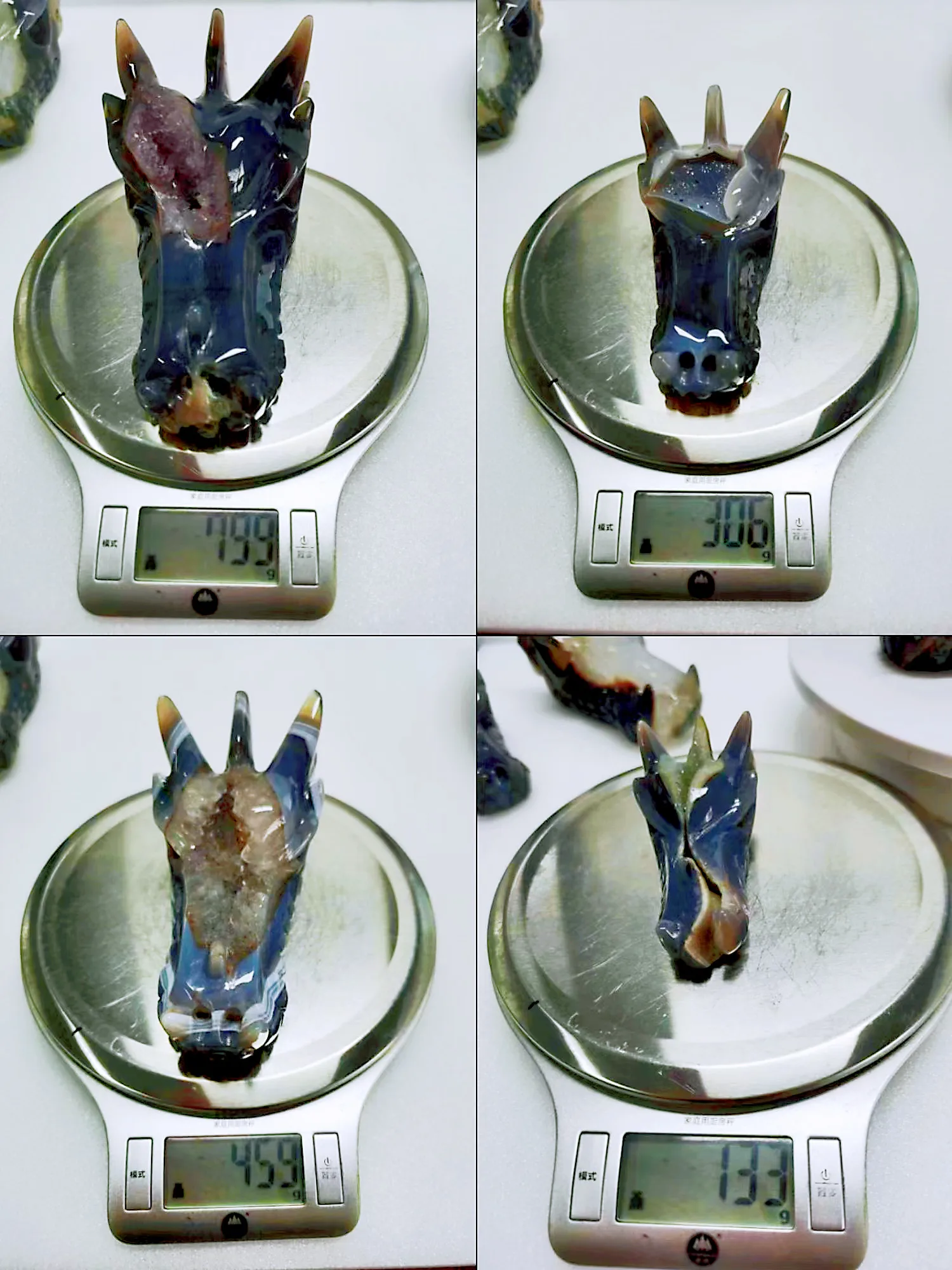 Wholesale Small size Hand Carved Amethyst Agate Druzy Geode Crystal Dragon Cheap Skull for Home Decoration