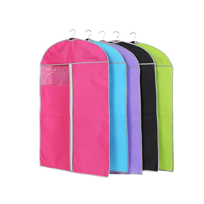 Fashion Multicolor Non Woven Cover Dustproof Protector Bag Suit Coat Dress Jacket Garment Cover Wardrobe Storage Bager