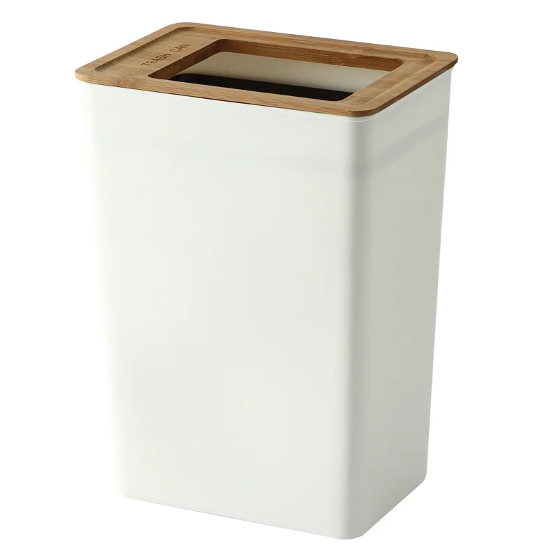 Simple Size Bamboo Coer Household Living Room Kitchen Bedroom Bathroom Trash Can Creative Paper Basket