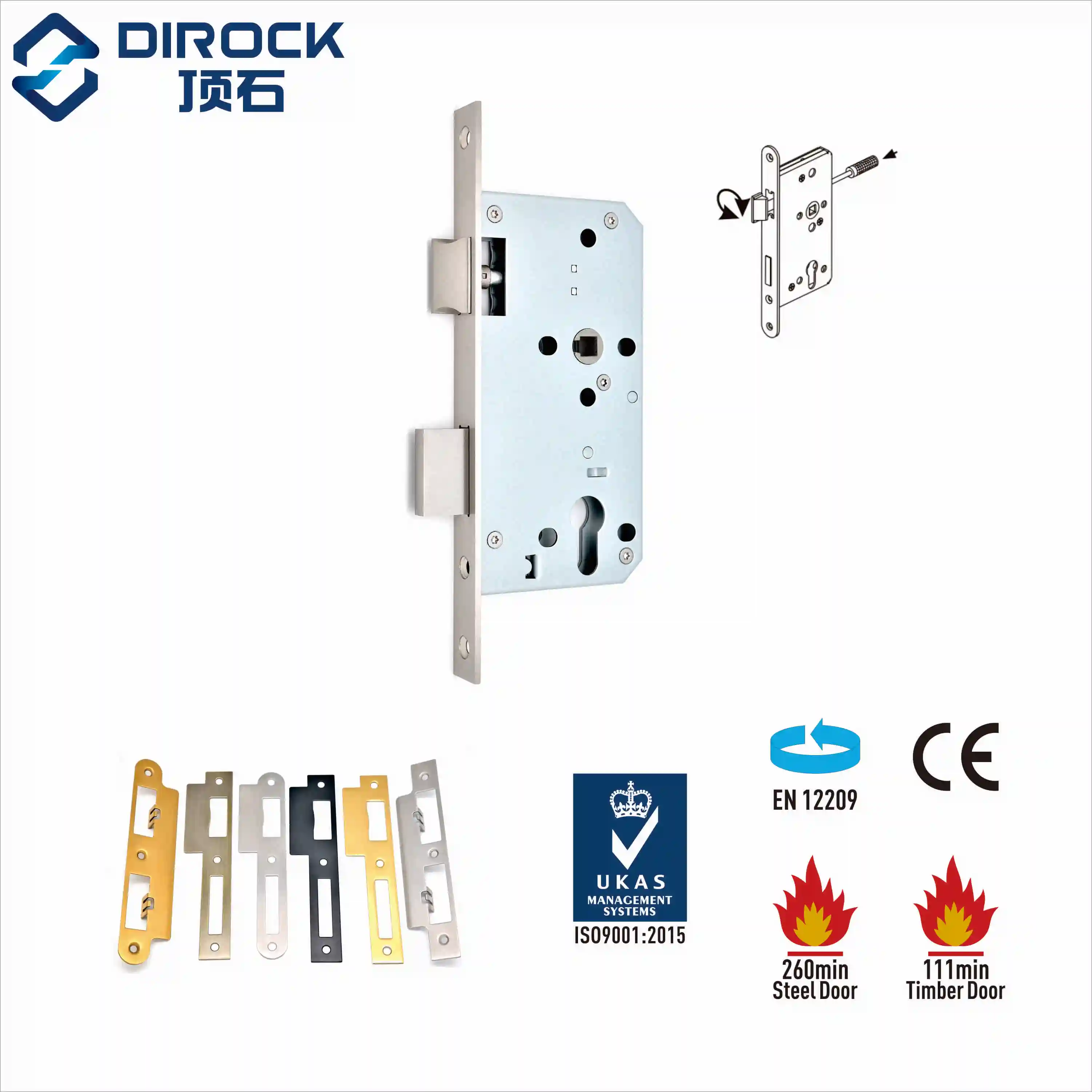 European Standard German Door Lock einsteckschloss 7255 Sash Lock /CE Marking Fire Proof Custom Mortise Door Lock Body