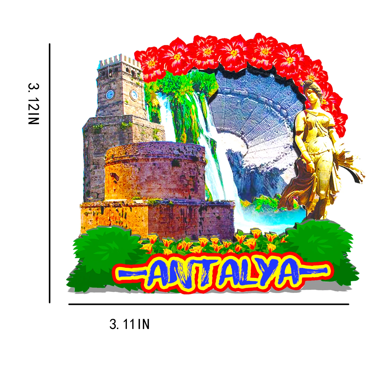 Refrigerator Magnet Antalya Turkey United States Fridge Magnet City Travel Souvenirs Gifts 3D Classic Home Crafts