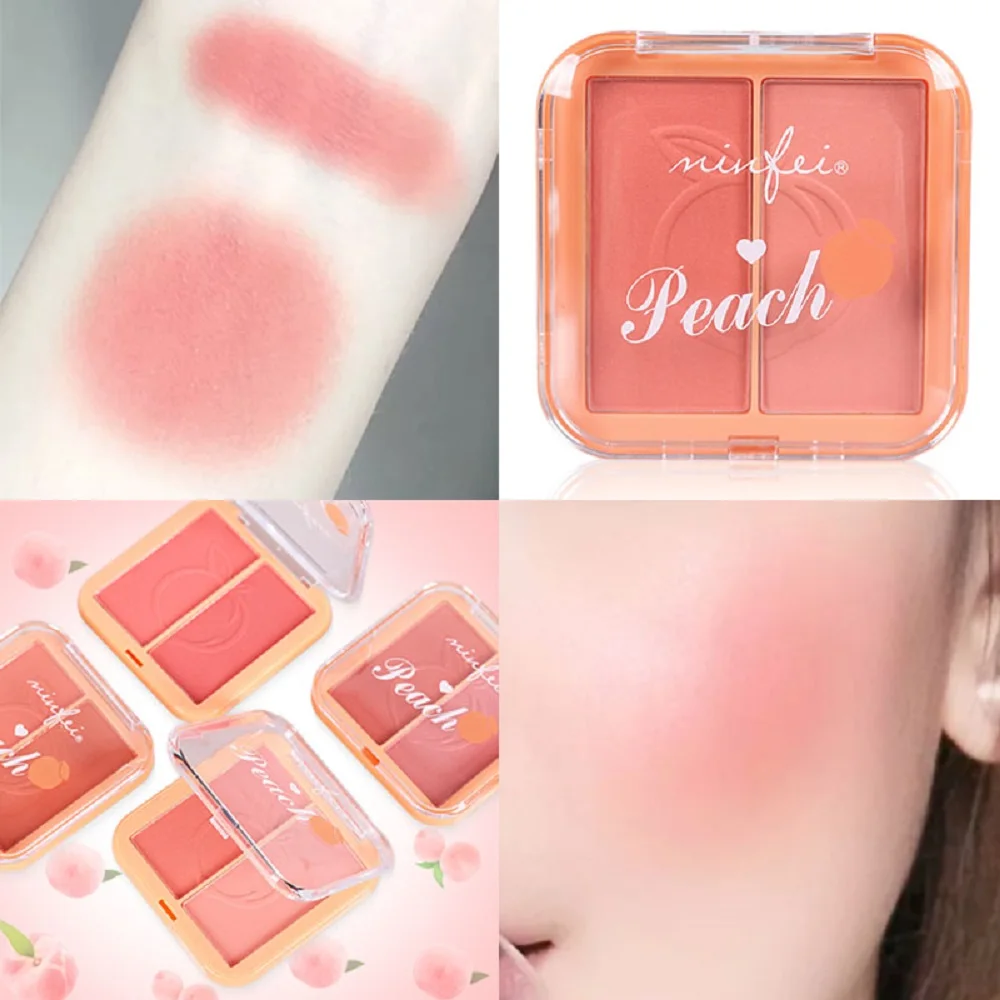 
Face Makeup Double Color Professional Soft Long Lasting Improve Color Nectarine Blush 