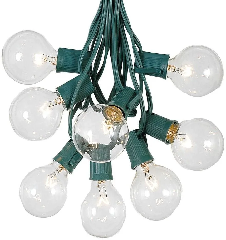 UL Listed Factory Price Decorative Solar Lamp Series G40 Filament Waterproof Light String For Outdoor Ornaments