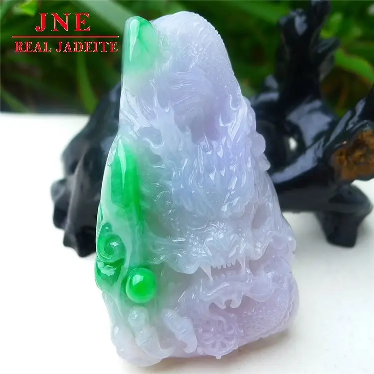 A Type Jade Three Dimensional Carved Dragon Chinese Zodiac Jade Pendant Ice Bright Green Dragon Brand Emerald Pendant 87.79