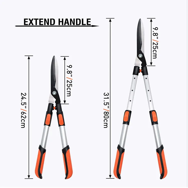 Hedge Shears Gardening Landscaping Hedge Clippers Carbon Steel Blade Comfortable Handle Wavy Blade Absorb Shock Garden Trimmer