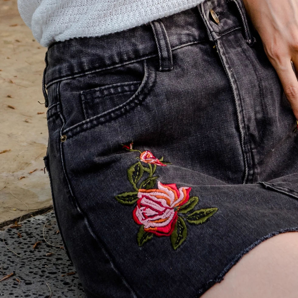 Women Skirt 2020 Fashion Casual Summer Short Embroidery Jean Skirts Mini Denim for Ladies