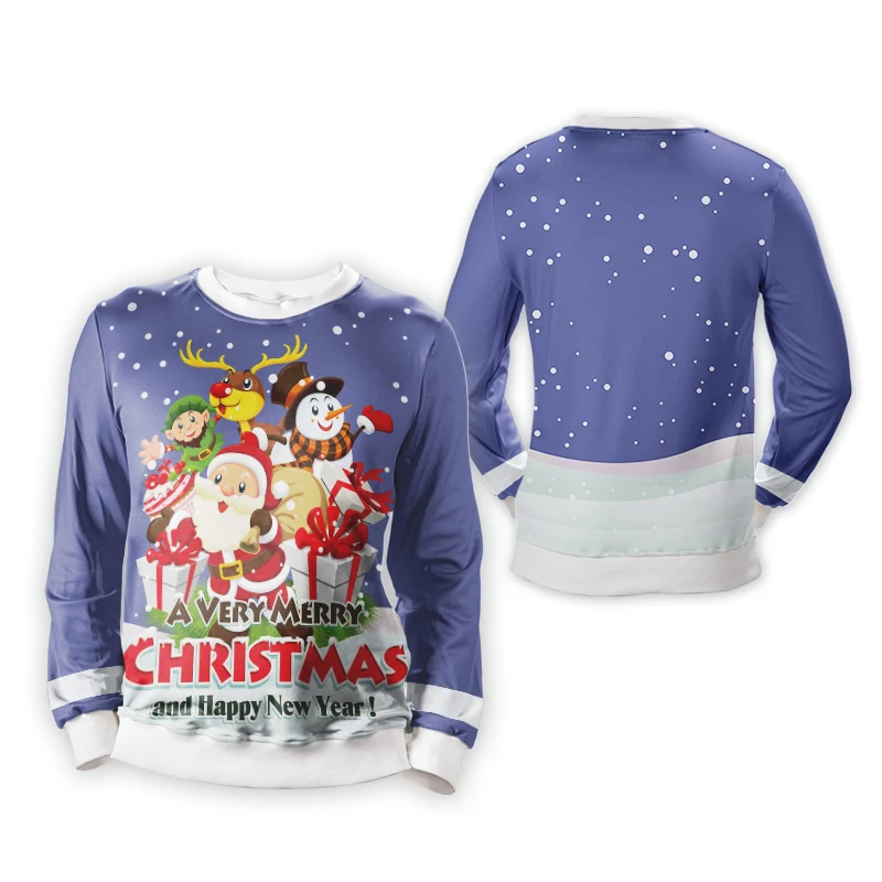 Sublimation 3D Print Christmas Sweater and Hoodies for men and women custom full printing sweatshirt
