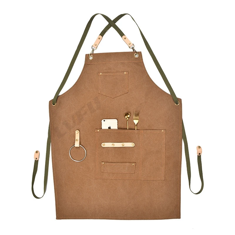 
promote cafe apron with leather barista apron canvas 