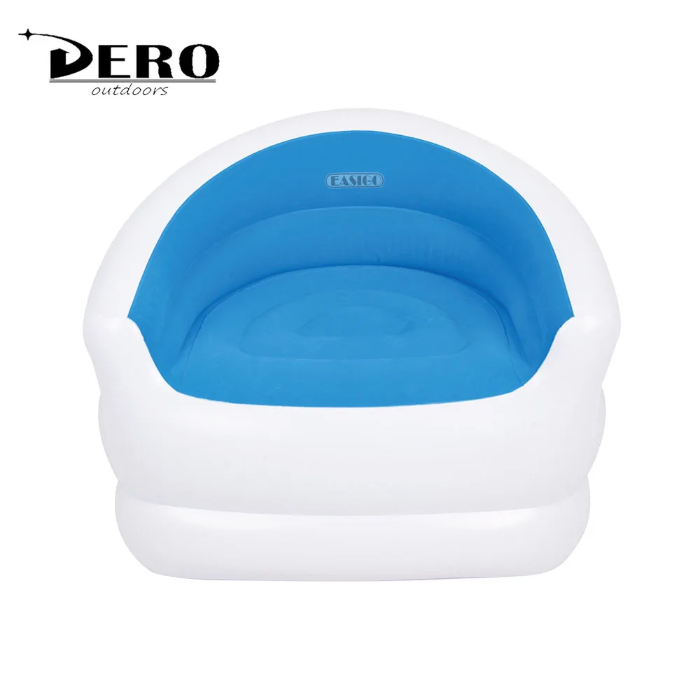 
DERO New Indoor and Outdoor folding PVC flocking inflatable Portable Pouf Chair with Backrest air bed sofa lazy sofa bed 