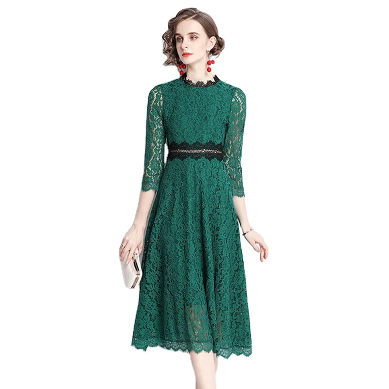 YSQ8397075 new lace embroidery dress a-line skirt