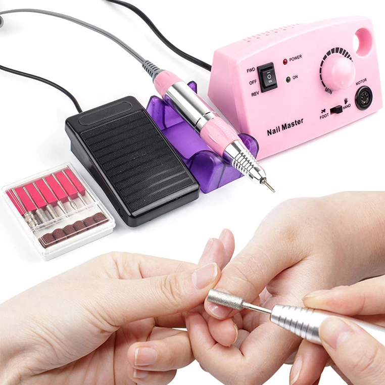 Customized Products Rechargeable Manicure tools Polisher Nail Drill  With 6 Dill Bits Set (1600520188191)