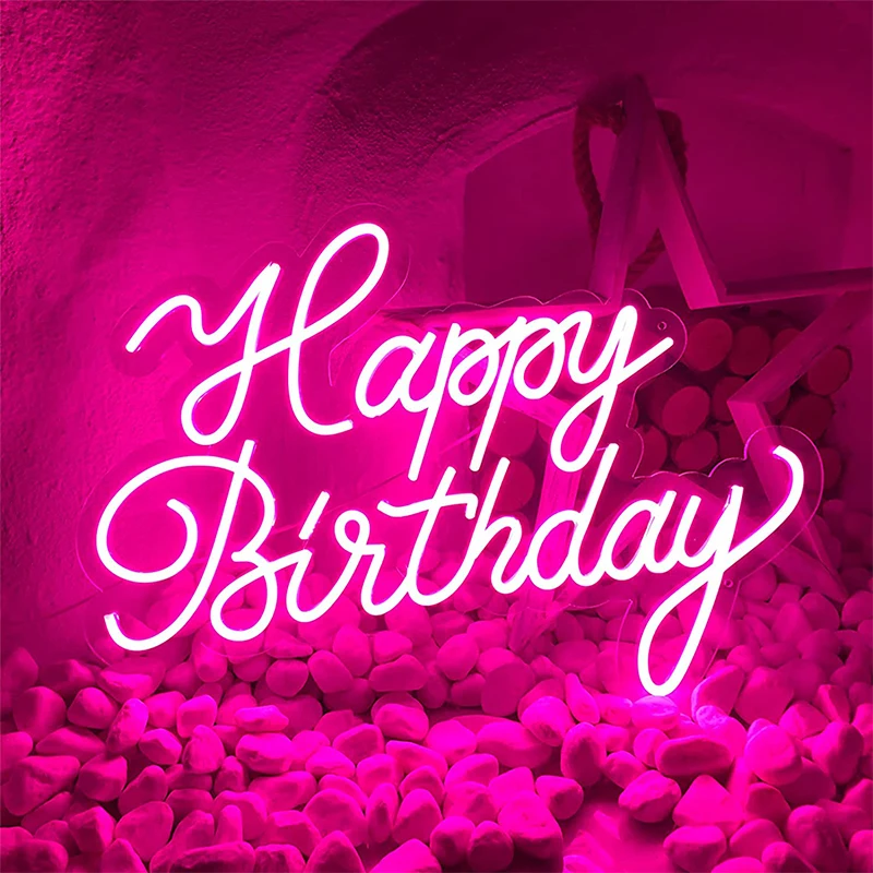 Rebow Прямая поставка неоновая светодиодная вывеска на заказ день рождения